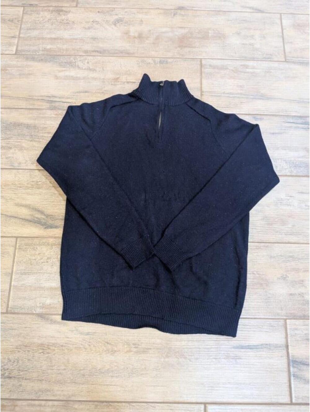 J.Crew Men’s Pullover 100% Italian Merino Wool Sz XLT Preppy Quarter Zip Sweater